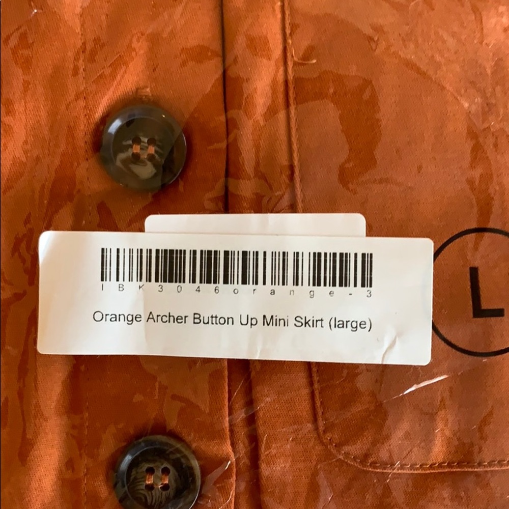 NWT JLUXLABEL Orange Archer Button Up Mini Skirt - Picture 10 of 10